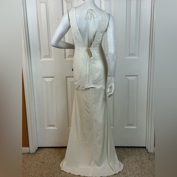 RUE DE SEINE Elegant Cream Sleeveless Dress Size 10 - Picture 7 of 17